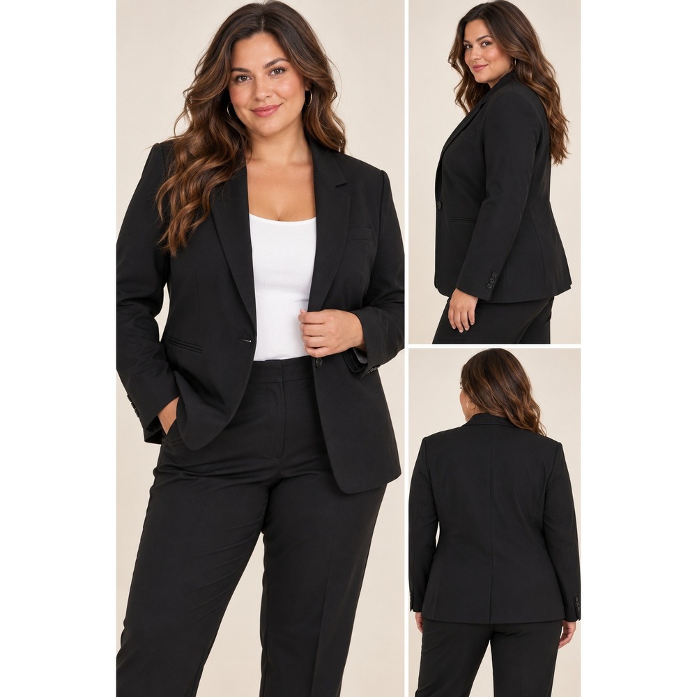 Banana Republic Blazer Women 16 Black Classic Recycled Office Career Workwear